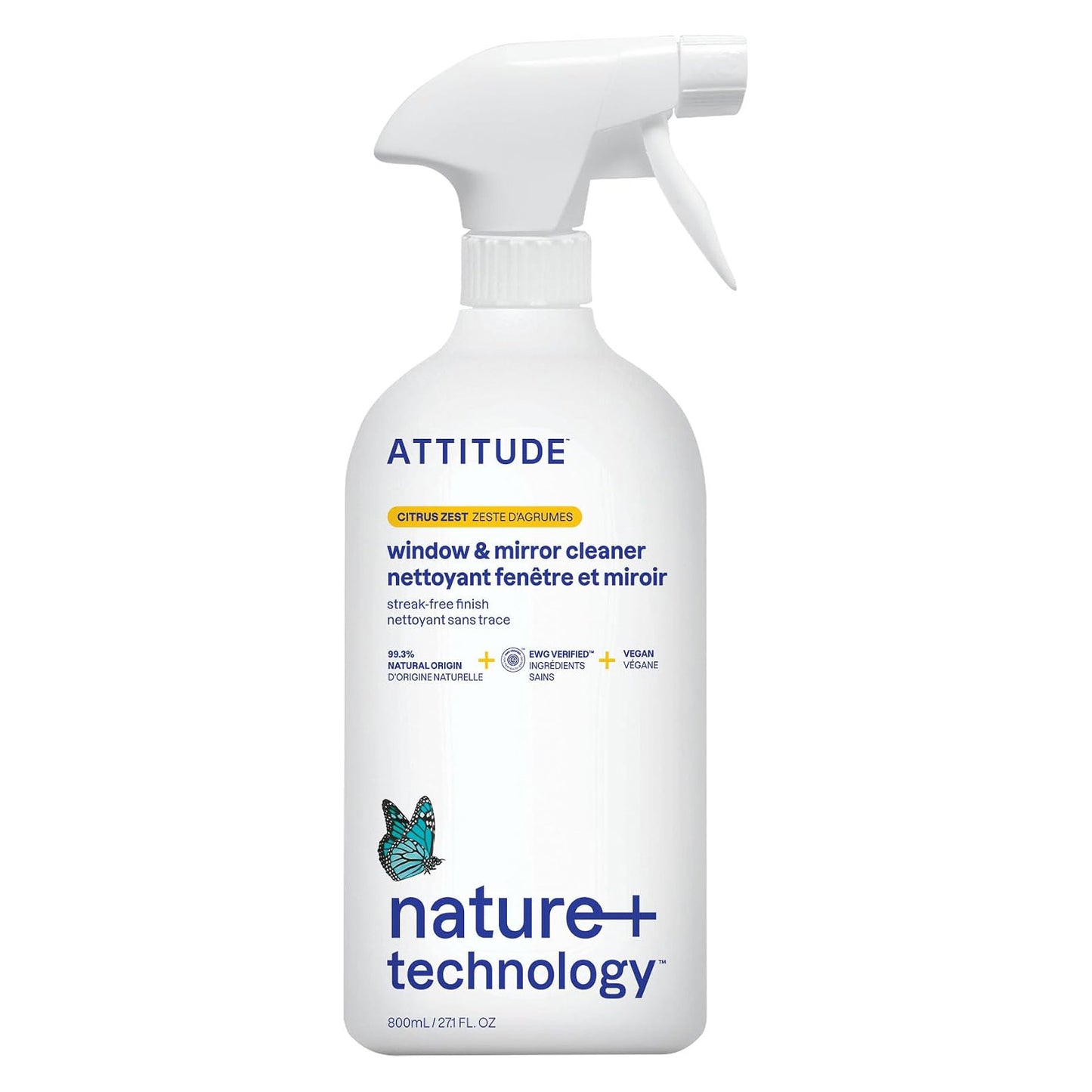 ATTITUDE 애티튜드 유리·거울 세정제 - 시트러스 - 801mL (27.1 fl oz)