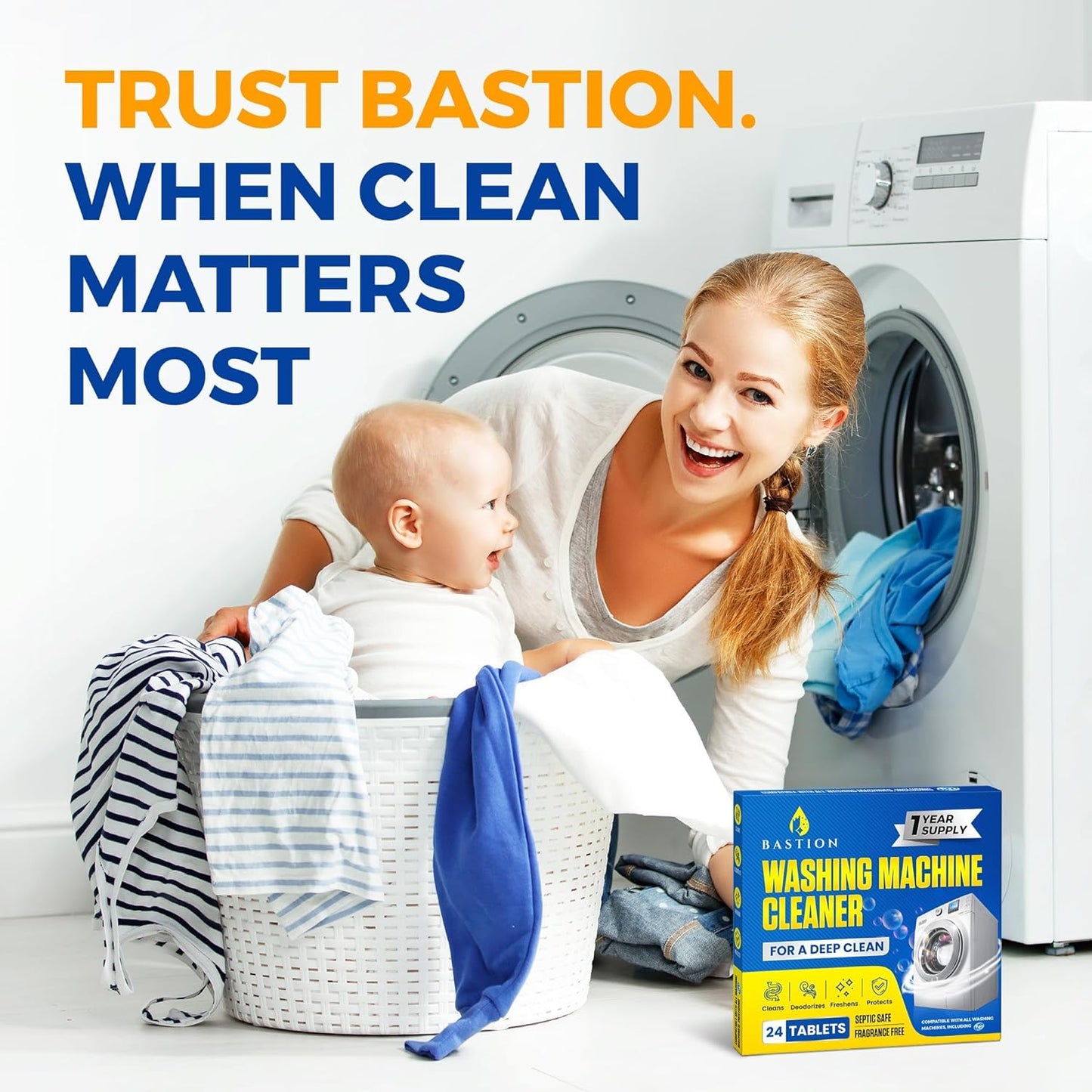 Bastion Washing Machine Cleaner Tablets - 24 Tablets