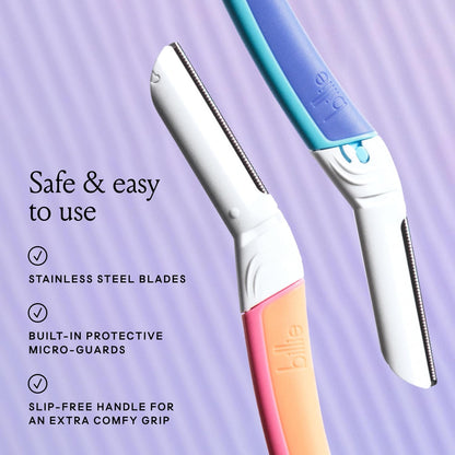 Billie Dermaplane Face Razor Kit - Handle & 3 Refills