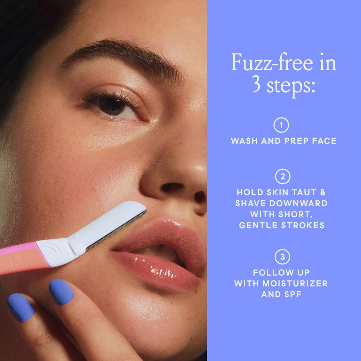 Billie Dermaplane Face Razor Kit - Handle & 3 Refills