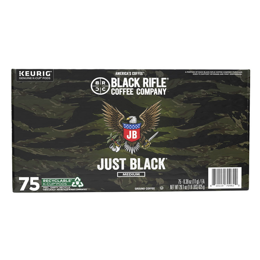 Black Rifle Coffee Company 블랙 라이플 커피 저스트 블랙 미디엄 로스트 팟 (K-컵) - 75개입