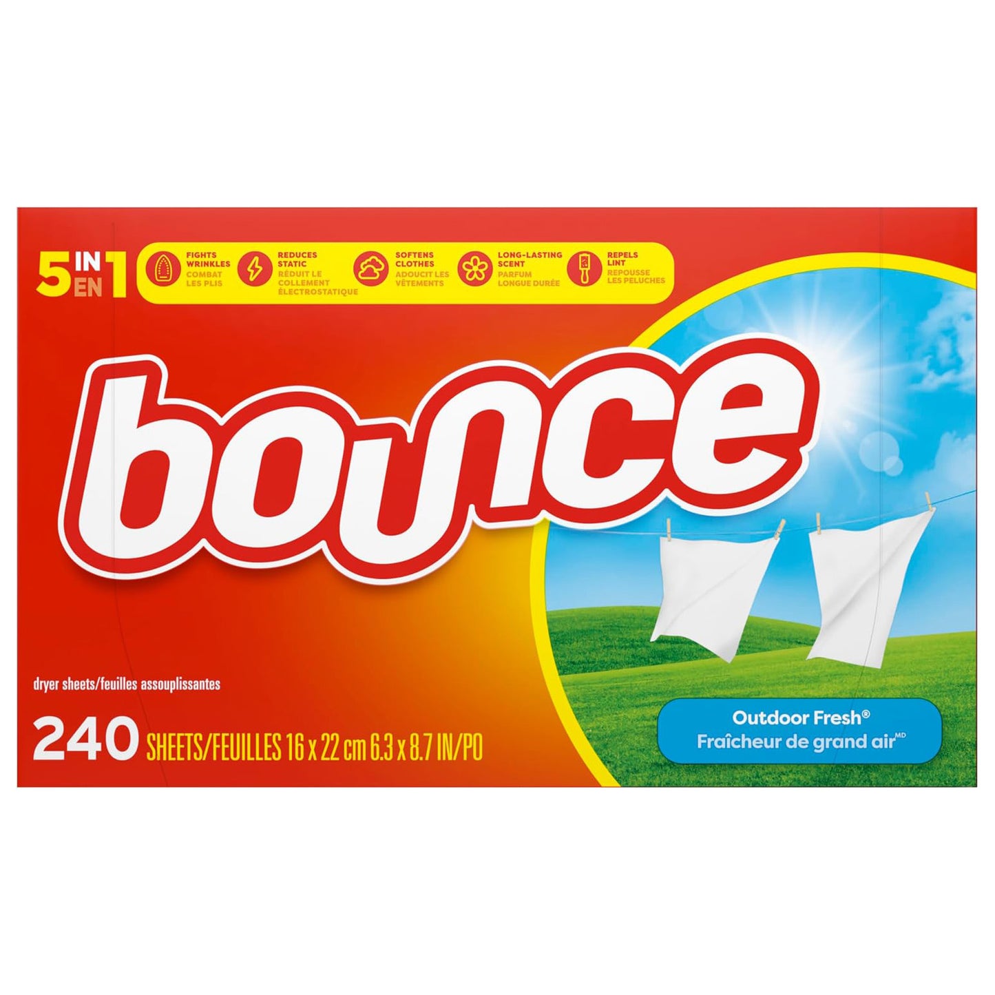 Bounce 바운스 건조기 시트 - 아웃도어 프레시 - 240매
