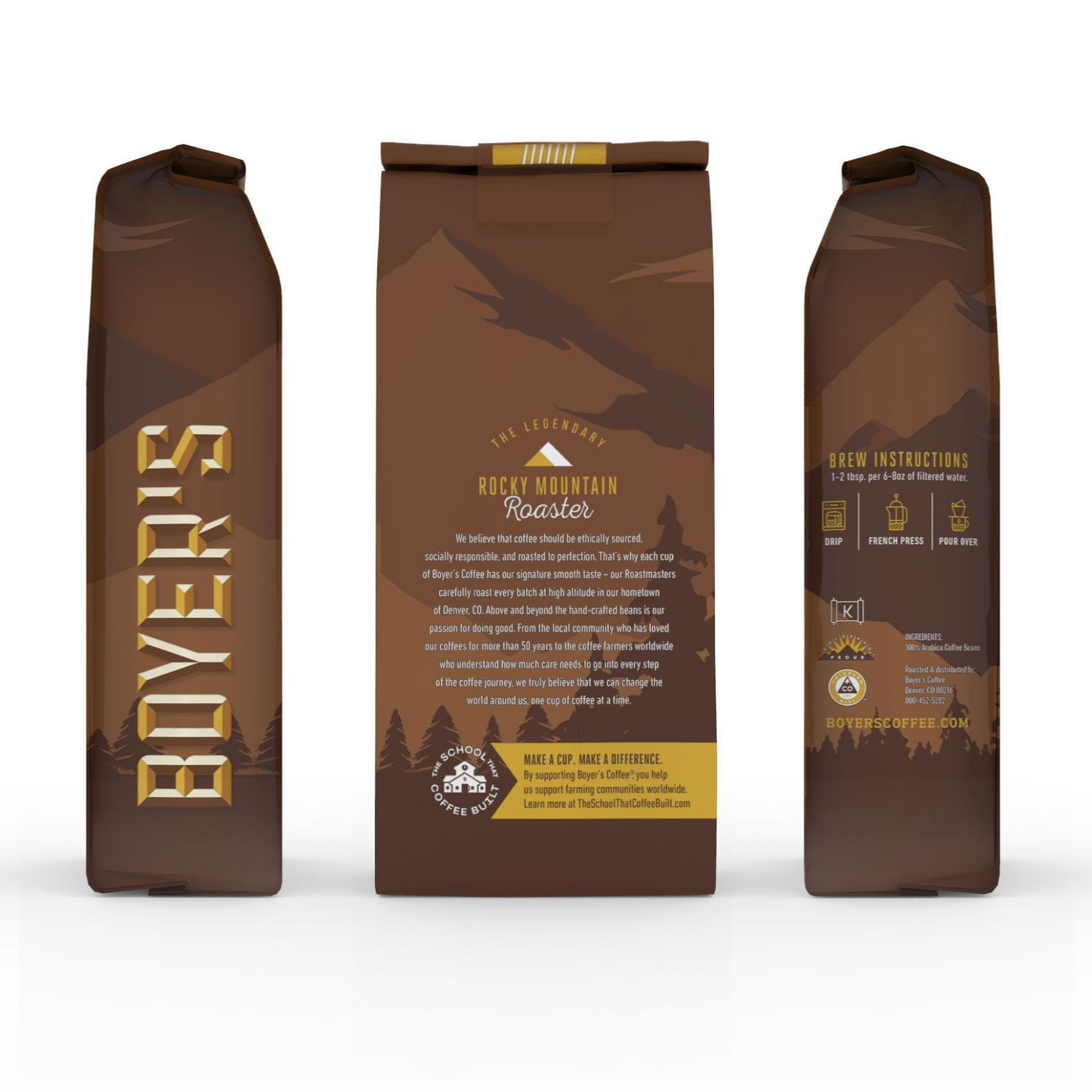 Boyer's Coffee 보이어스 덴버 블렌드 라이트 로스트 홀빈 원두 - 36 oz (1021g)