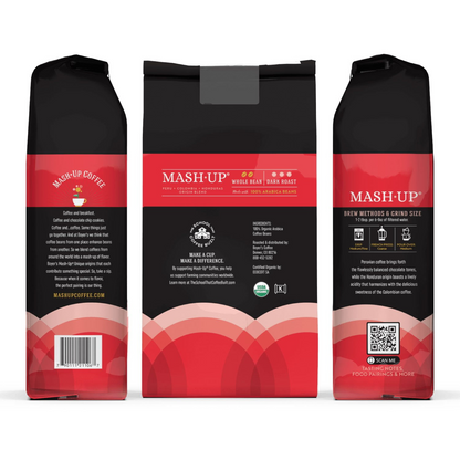 Boyer's Coffee 보이어스 유기농 매시업 블렌드 다크 로스트 홀빈 원두 - 30 oz (850g)
