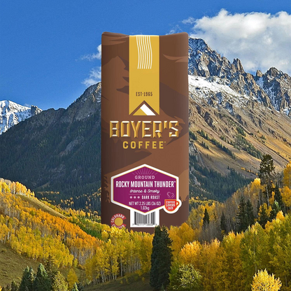 Boyer's Coffee 보이어스 로키 마운틴 썬더 다크 로스트 분쇄커피 - 36 oz (1021g)