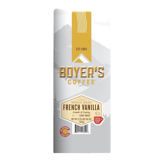 Boyer's Coffee 보이어스 프렌치 바닐라 라이트 로스트 홀빈 원두 - 36 oz (1021g)