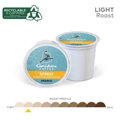 Caribou Coffee Daybreak Morning Blend Light Roast Pods (K-Cup) - 80 ct
