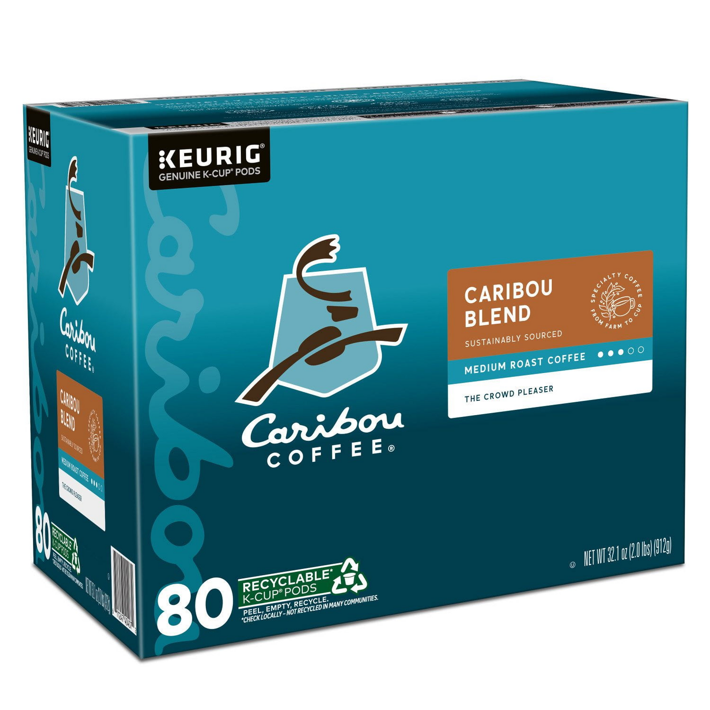 Caribou Coffee Caribou Blend Medium Roast Pods (K-Cup) - 80 ct
