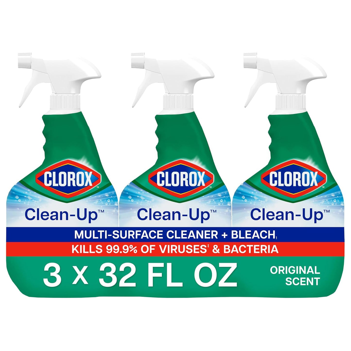 Clorox Clean-Up Multi-Surface Cleaner with Bleach - 32 fl oz (946mL) × 3 Bottles