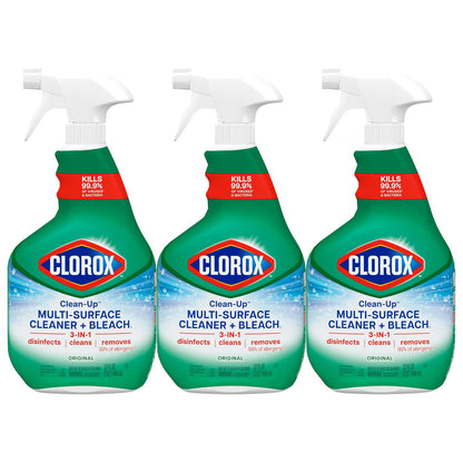 Clorox Clean-Up Multi-Surface Cleaner with Bleach - 32 fl oz (946mL) × 3 Bottles