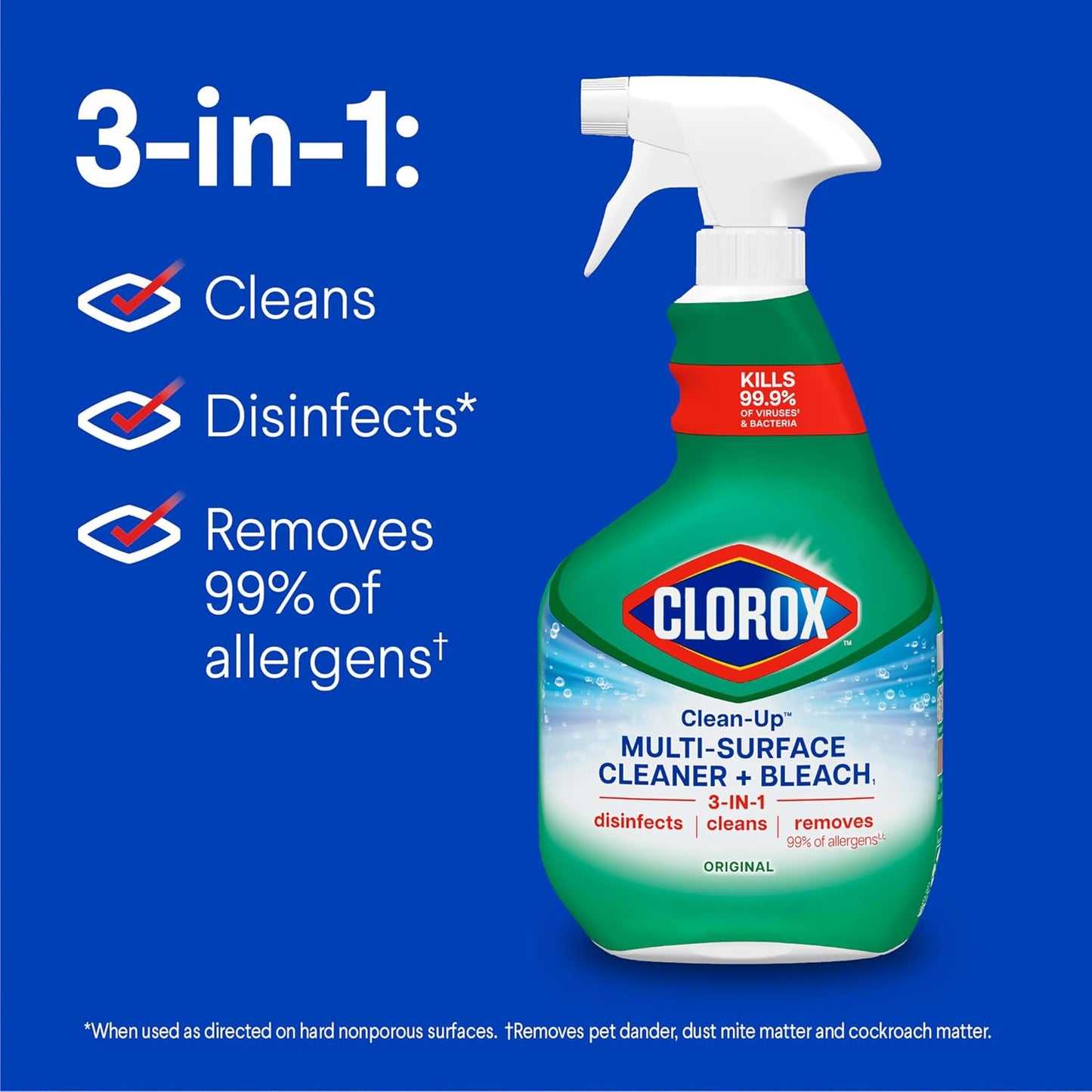 Clorox Clean-Up Multi-Surface Cleaner with Bleach - 32 fl oz (946mL) × 3 Bottles