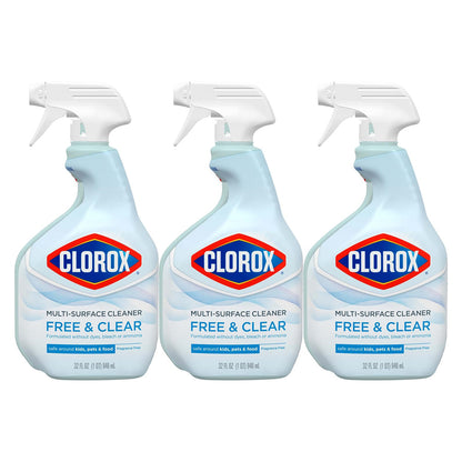 Clorox Free & Clear Multi Surface Cleaner - 32 fl oz (946mL) × 3 Bottles