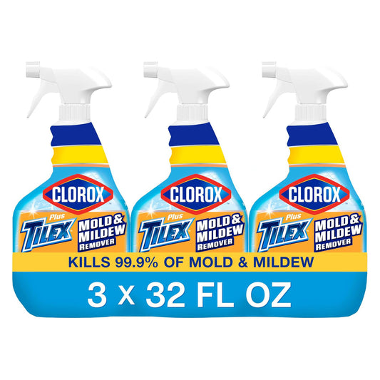 Clorox Plus Tilex Mold and Mildew Remover with Bleach - Unscented - 32 fl oz (946mL) × 3 Bottles