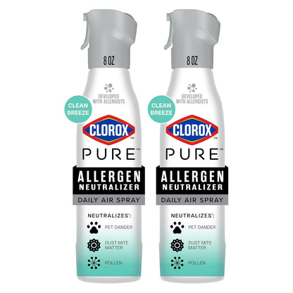 Clorox 클로락스 퓨어 데일리 에어 스프레이 - 클린 브리즈 - 237mL (8 fl oz) × 2개