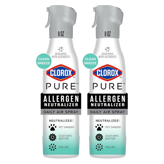 Clorox Pure Allergen Neutralizer Daily Air Spray - Clean Breeze - 8 fl oz (237mL) × 2 Bottles