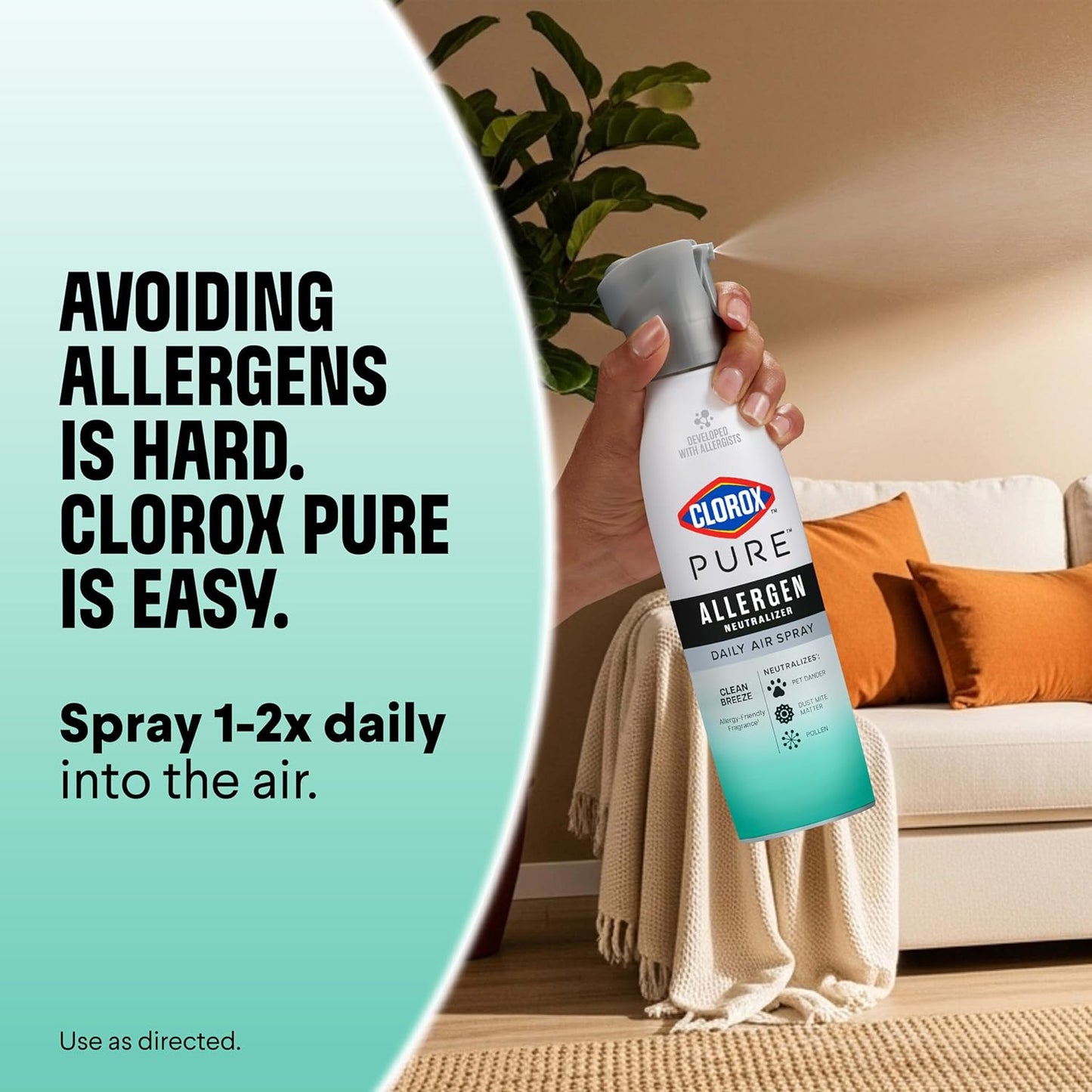 Clorox 클로락스 퓨어 데일리 에어 스프레이 - 클린 브리즈 - 237mL (8 fl oz) × 2개