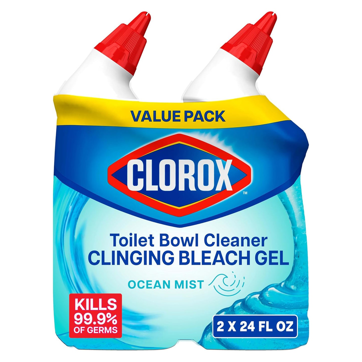 Clorox 클로락스 변기 세정제 클링잉 표백 겔 - 오션 미스트 - 710mL (24 fl oz) × 2개