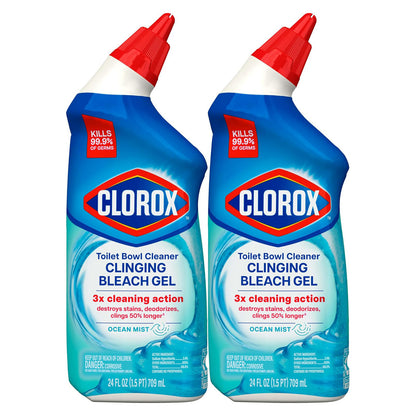 Clorox 클로락스 변기 세정제 클링잉 표백 겔 - 오션 미스트 - 710mL (24 fl oz) × 2개