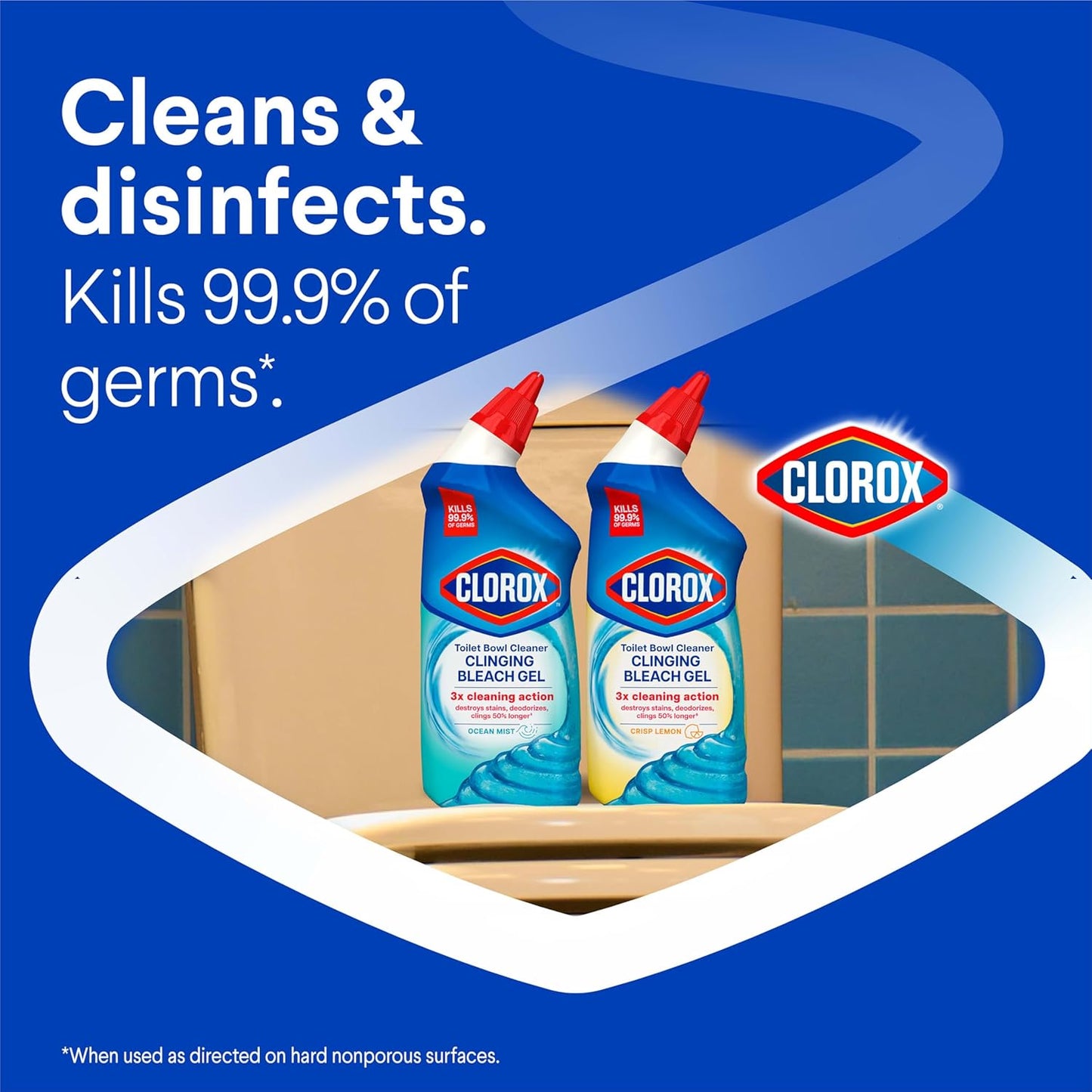 Clorox 클로락스 변기 세정제 클링잉 표백 겔 - 오션 미스트 - 710mL (24 fl oz) × 2개