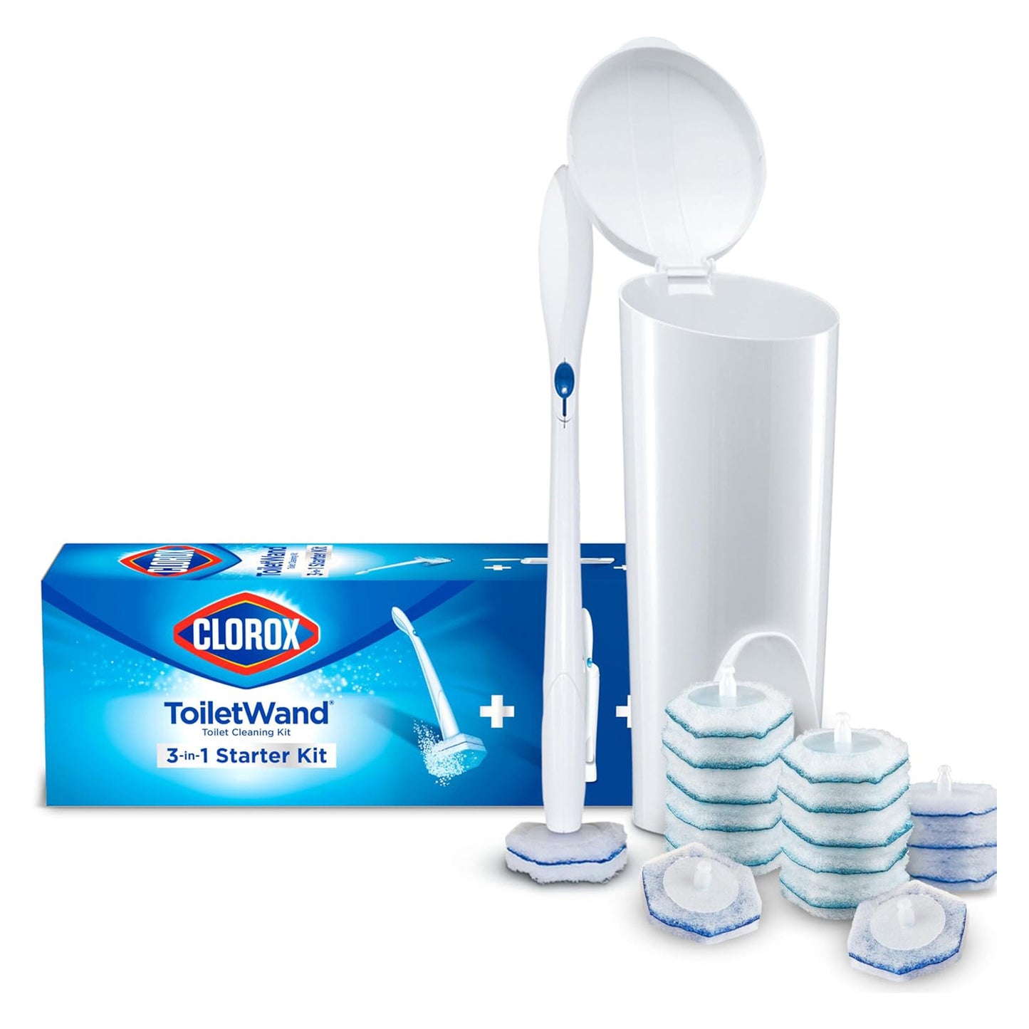 Clorox 클로락스 토일렛완드 변기 청소 시스템 - 캐디 + 리필 16개