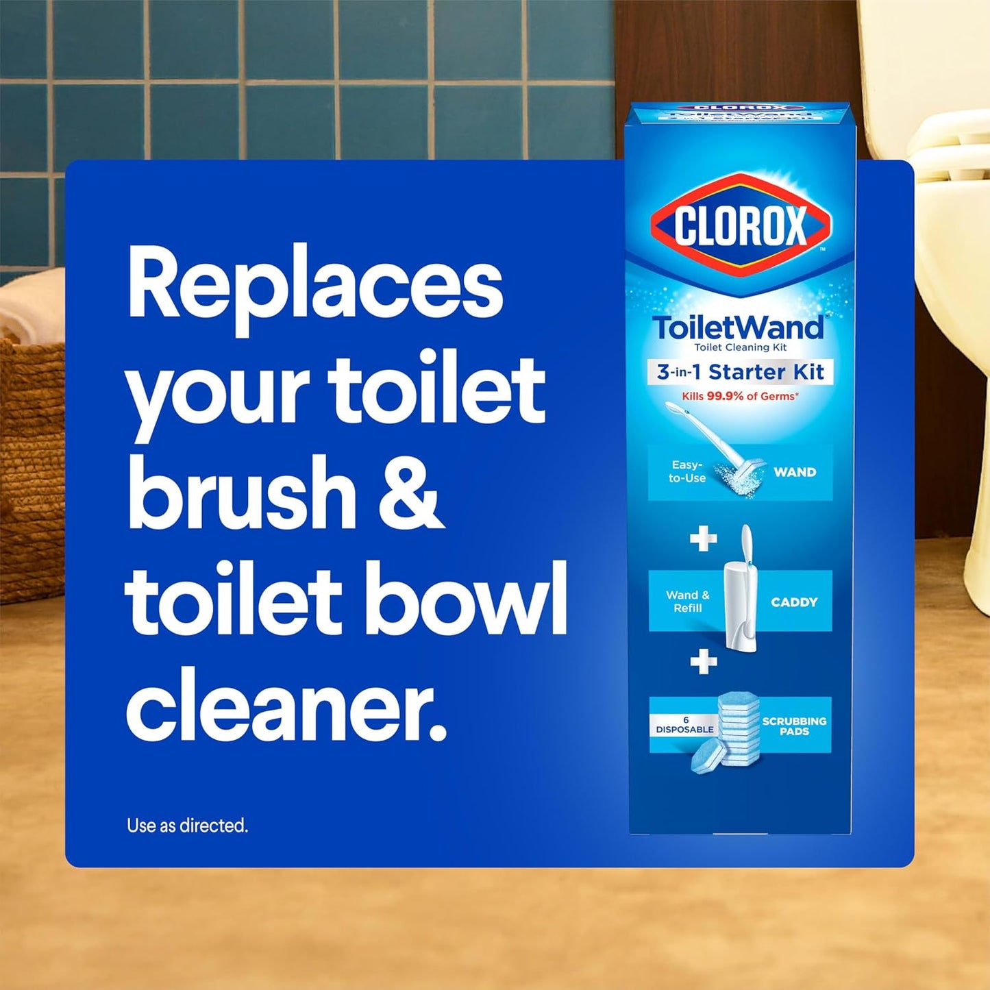 Clorox 클로락스 토일렛완드 변기 청소 시스템 - 캐디 + 리필 16개
