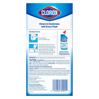 Clorox 클로락스 울트라 클린 변기 태블릿 표백+블루 - 레인 클린 - 4정