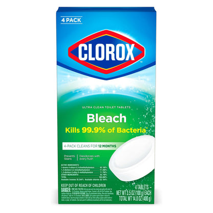 Clorox 클로락스 울트라 클린 변기 태블릿 표백 - 4정