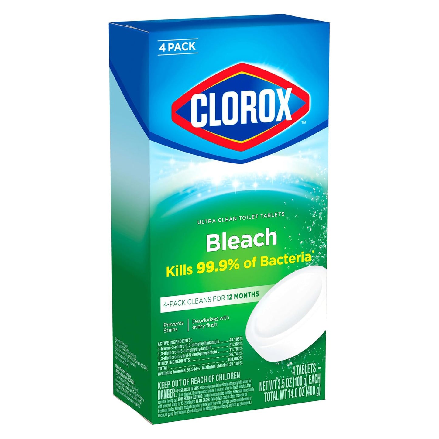 Clorox 클로락스 울트라 클린 변기 태블릿 표백 - 4정
