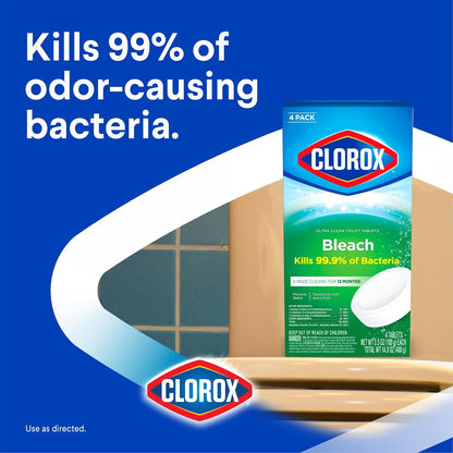 Clorox 클로락스 울트라 클린 변기 태블릿 표백 - 4정