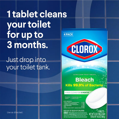 Clorox 클로락스 울트라 클린 변기 태블릿 표백 - 4정
