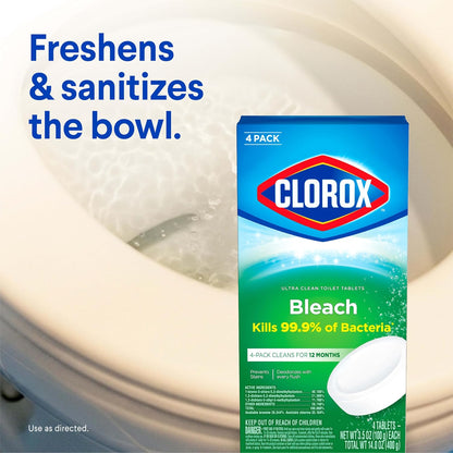 Clorox 클로락스 울트라 클린 변기 태블릿 표백 - 4정