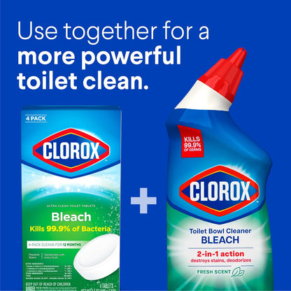 Clorox 클로락스 울트라 클린 변기 태블릿 표백 - 4정