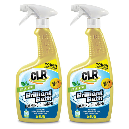 CLR Brands Brilliant Bath Foaming Bathroom Cleaner Spray - 26 fl oz (769mL) × 2 Bottles