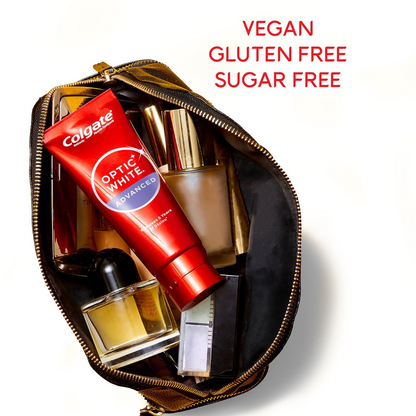 Colgate Optic White Advanced Sparkling White Whitening Toothpaste — Family 5-Pack, Hydrogen Peroxide Formula, Cool Mint (5 × 3.2 oz)