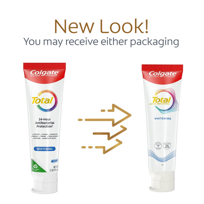 Colgate 콜게이트 토탈 화이트닝 젤 치약 패밀리 5팩 젤 포맷·불화제일주석 (5 × 3.4oz)