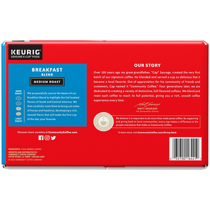 Community Coffee Breakfast Blend Medium Roast Pods (K-Cup) - 72 ct