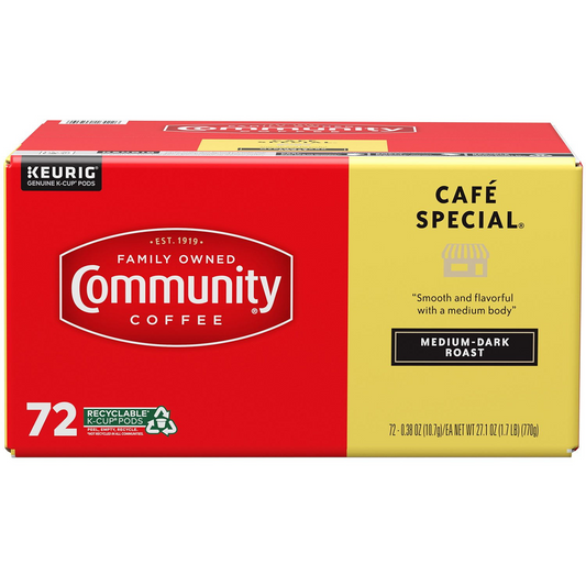 Community Coffee 커뮤니티 카페 스페셜 미디엄 다크 로스트 팟 (K-컵) - 72개입