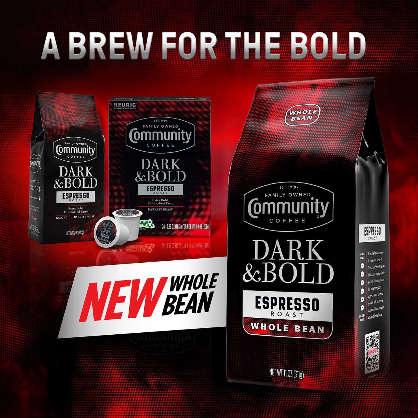 Community Coffee Dark & Bold Espresso Roast Ground Coffee - 40 oz (1134g)