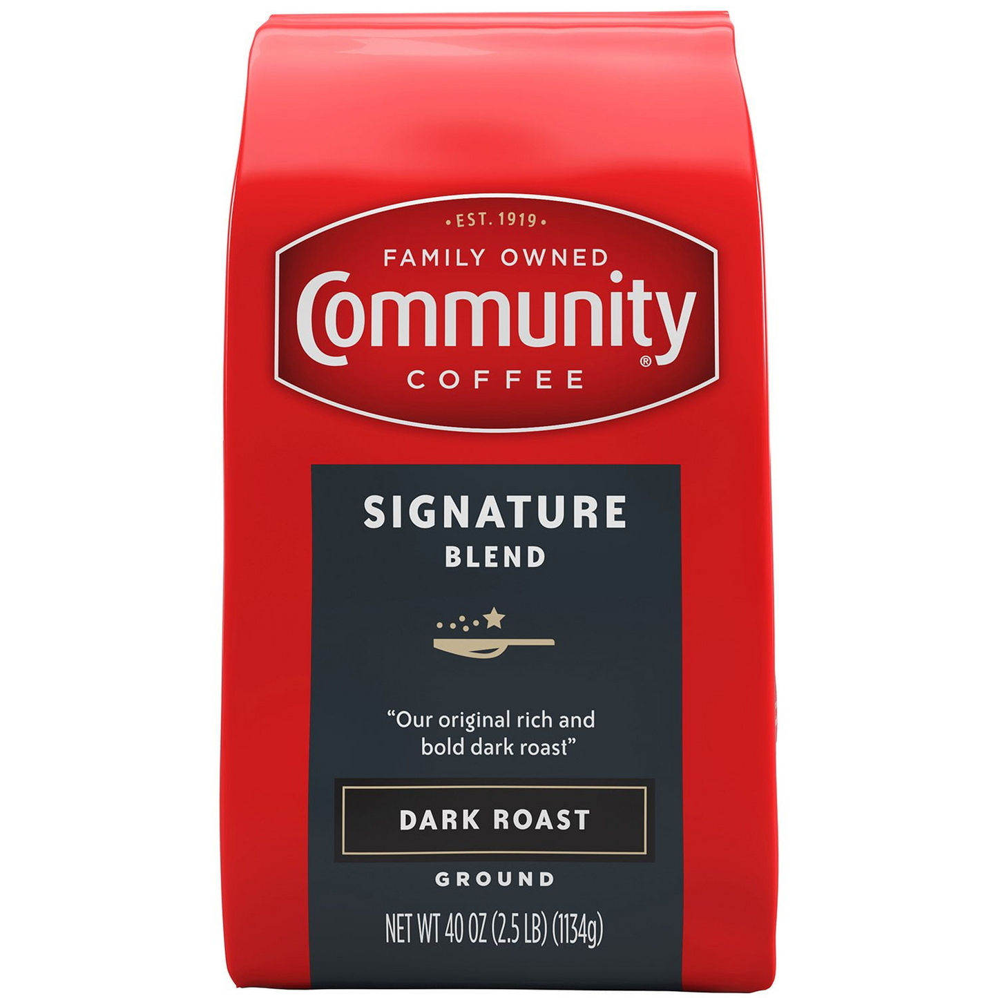 Community Coffee 커뮤니티 시그니처 블렌드 다크 로스트 분쇄커피 - 40 oz (1134g)