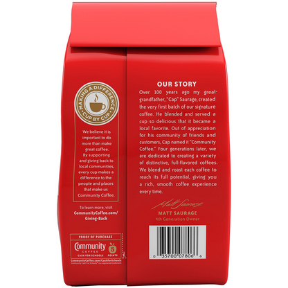 Community Coffee 커뮤니티 & 치커리 미디엄 다크 로스트 분쇄커피 - 40 oz (1134g)