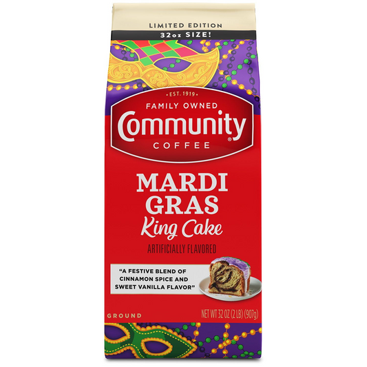 Community Coffee Mardi Gras King Cake Medium Roast Ground Coffee - 32 oz (907g)