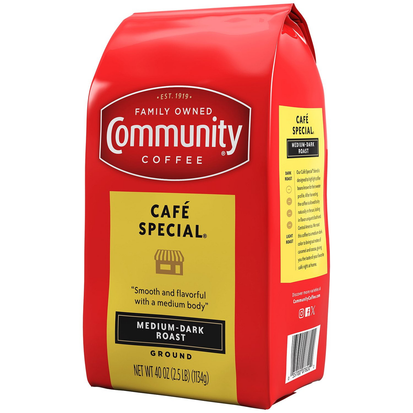 Community Coffee 커뮤니티 카페 스페셜 미디엄 다크 로스트 분쇄커피 - 40 oz (1134g)