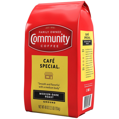 Community Coffee 커뮤니티 카페 스페셜 미디엄 다크 로스트 분쇄커피 - 40 oz (1134g)