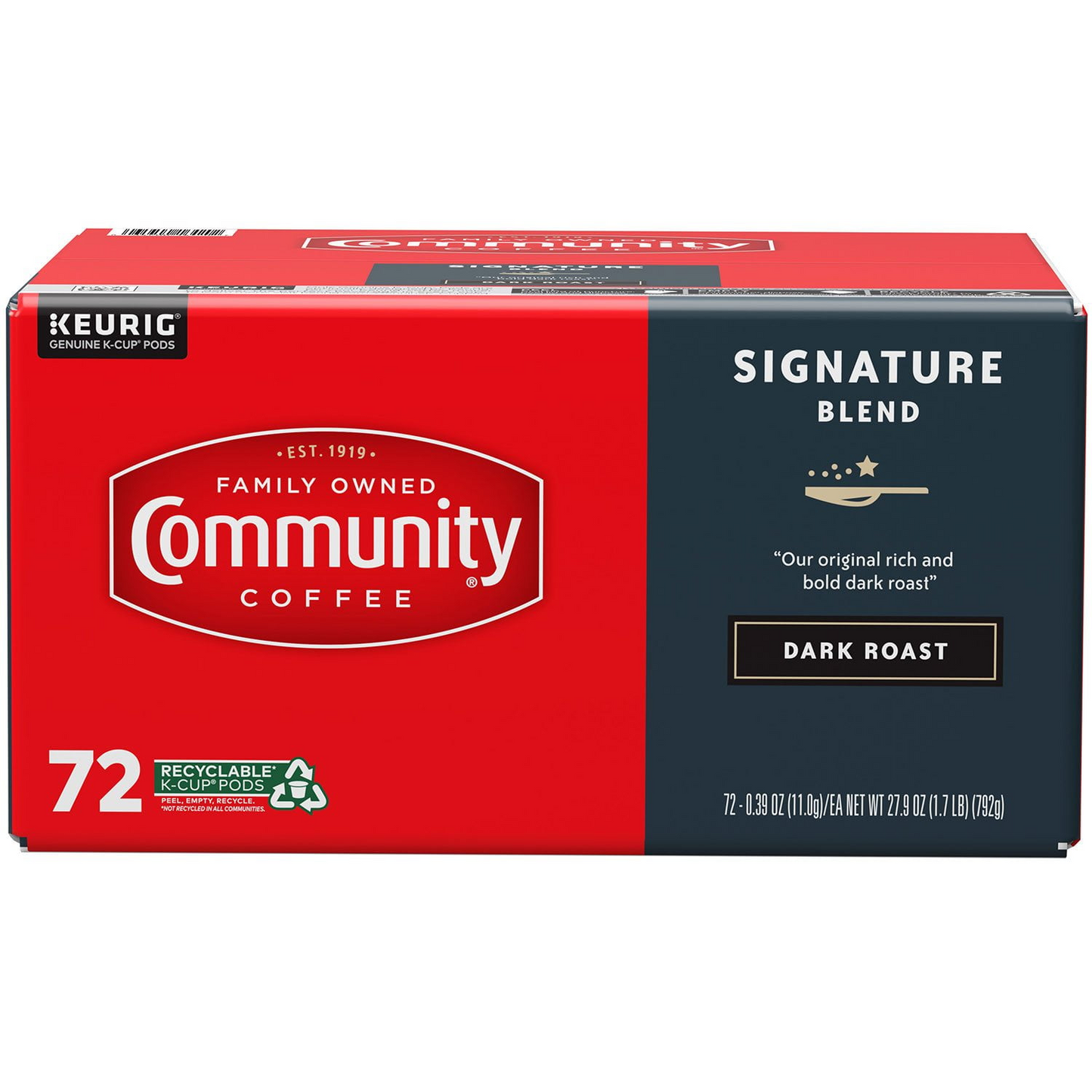 Community Coffee Signature Blend Dark Roast Pods (K-Cup) - 72 ct