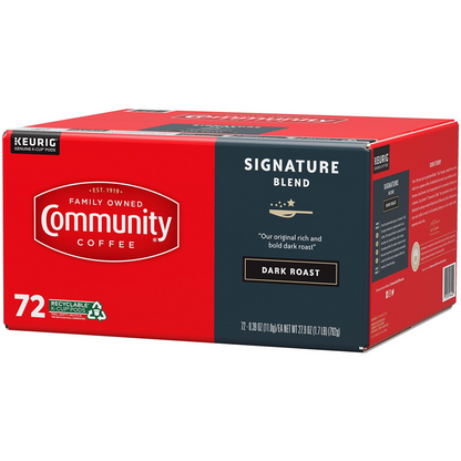 Community Coffee Signature Blend Dark Roast Pods (K-Cup) - 72 ct