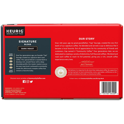 Community Coffee Signature Blend Dark Roast Pods (K-Cup) - 72 ct