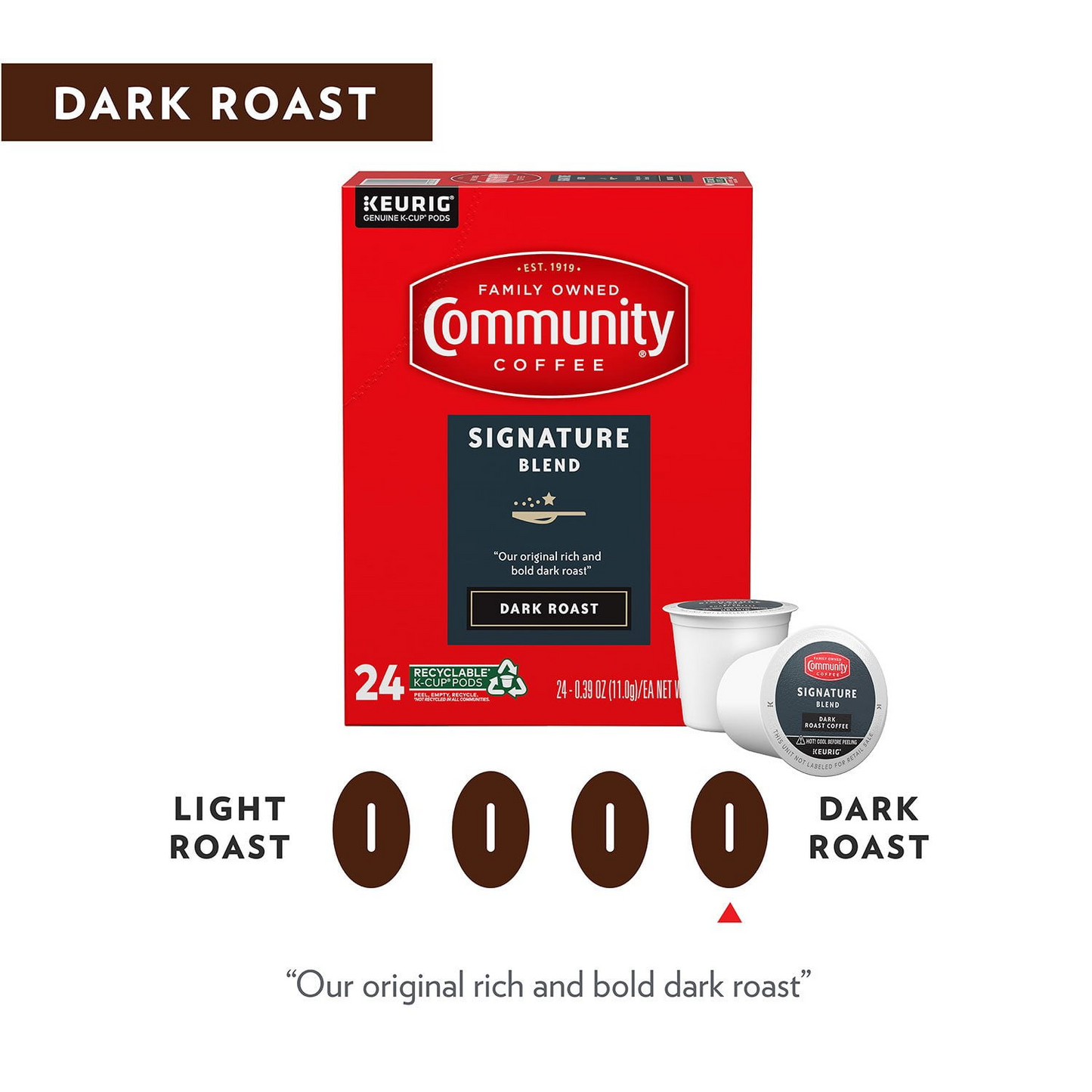 Community Coffee Signature Blend Dark Roast Pods (K-Cup) - 72 ct