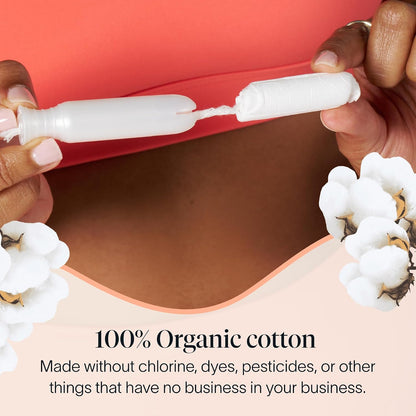 Cora Organic Cotton Tampons - Super Plus Absorbency - Unscented - 36 Count