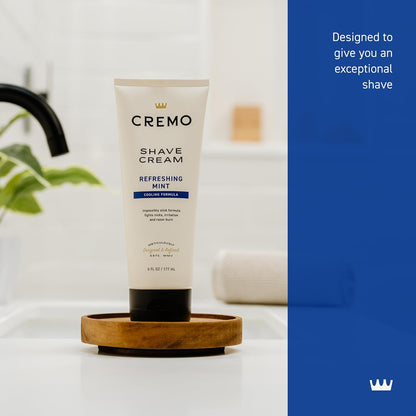 Cremo 크레모 남성 쿨링 쉐이빙 크림 - 리프레싱 민트 - 177mL (6 fl oz)