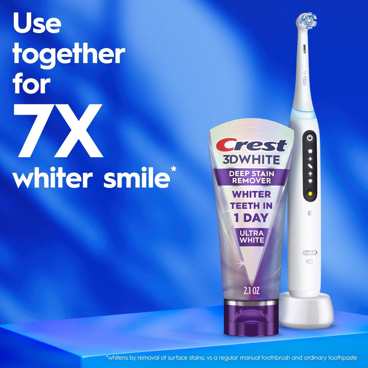 Crest 크레스트 3D 화이트 브릴리언스 딥 스테인 리무버 미백 치약 4팩 1일 화이트닝·일상용 (4 × 2.1oz)
